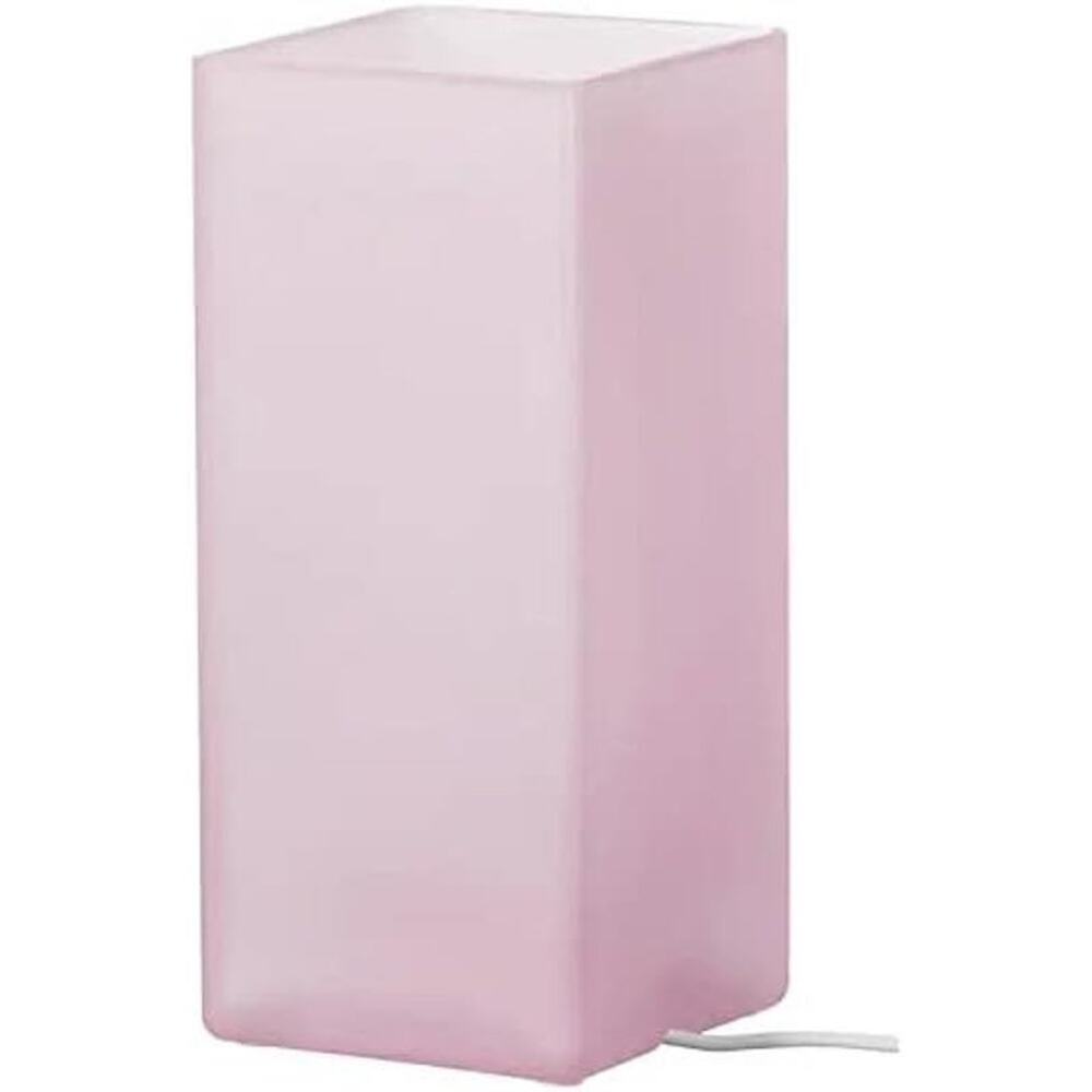 IKEA GRONO Lamp Desk Table Cube Pink Frosted‎ Glass Nightlight 8" Modern